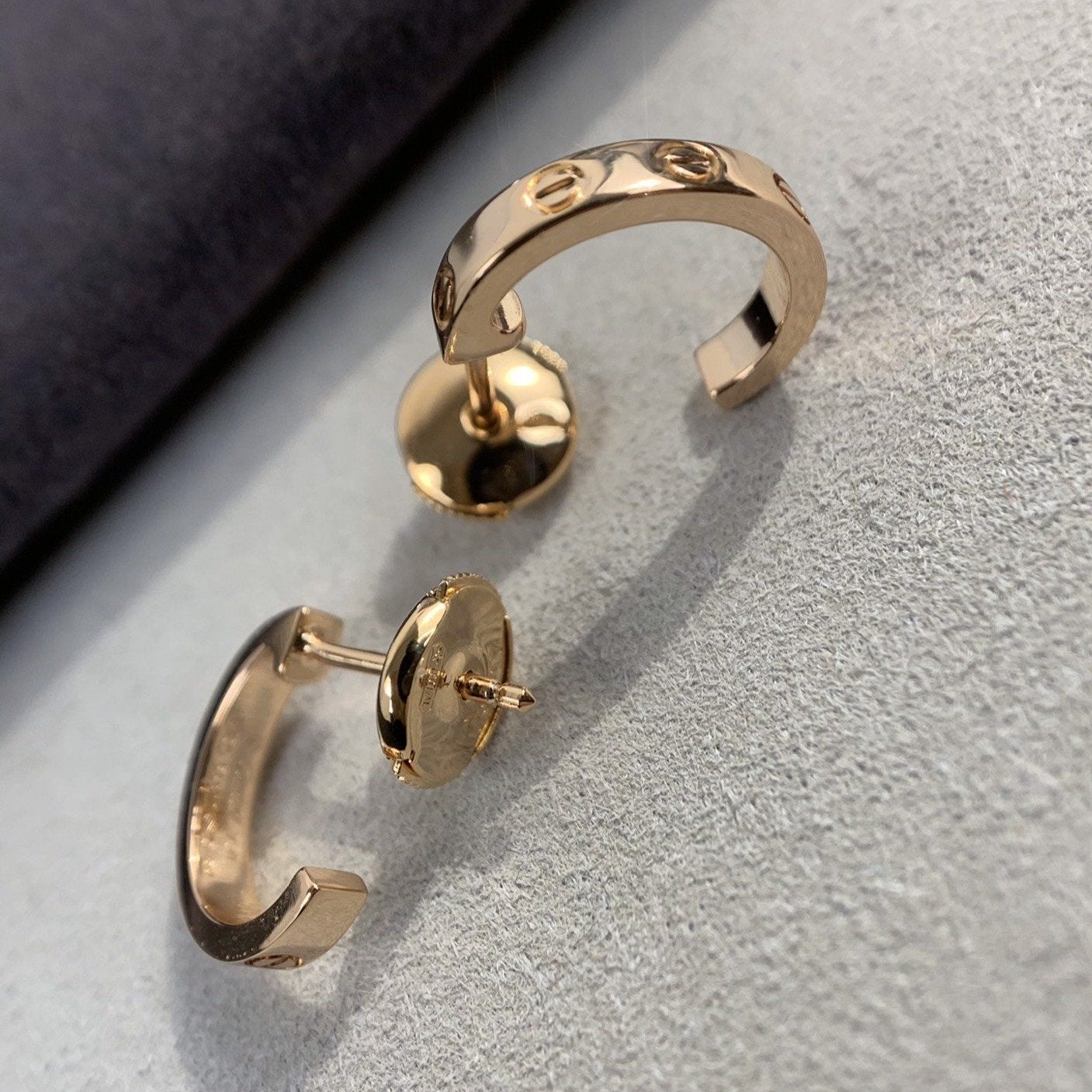 [Lumi Jewelry]LOVE EARRINGS 2.65MM PINK GOLD