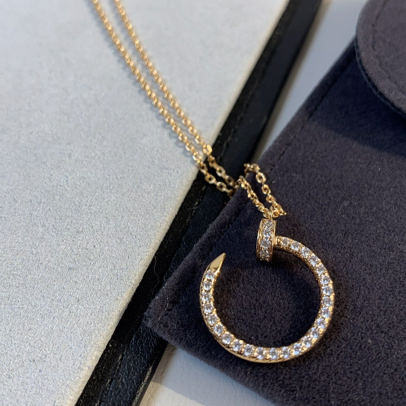 [Lumi Jewelry]JUSTE NECKLACE PINK GOLD DIAMONDS