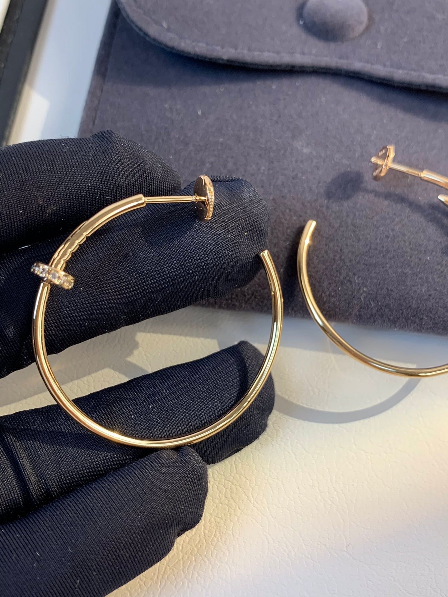 [Lumi Jewelry]JUSTE EARRINGS GOLD DIAMONDS 1.8MM