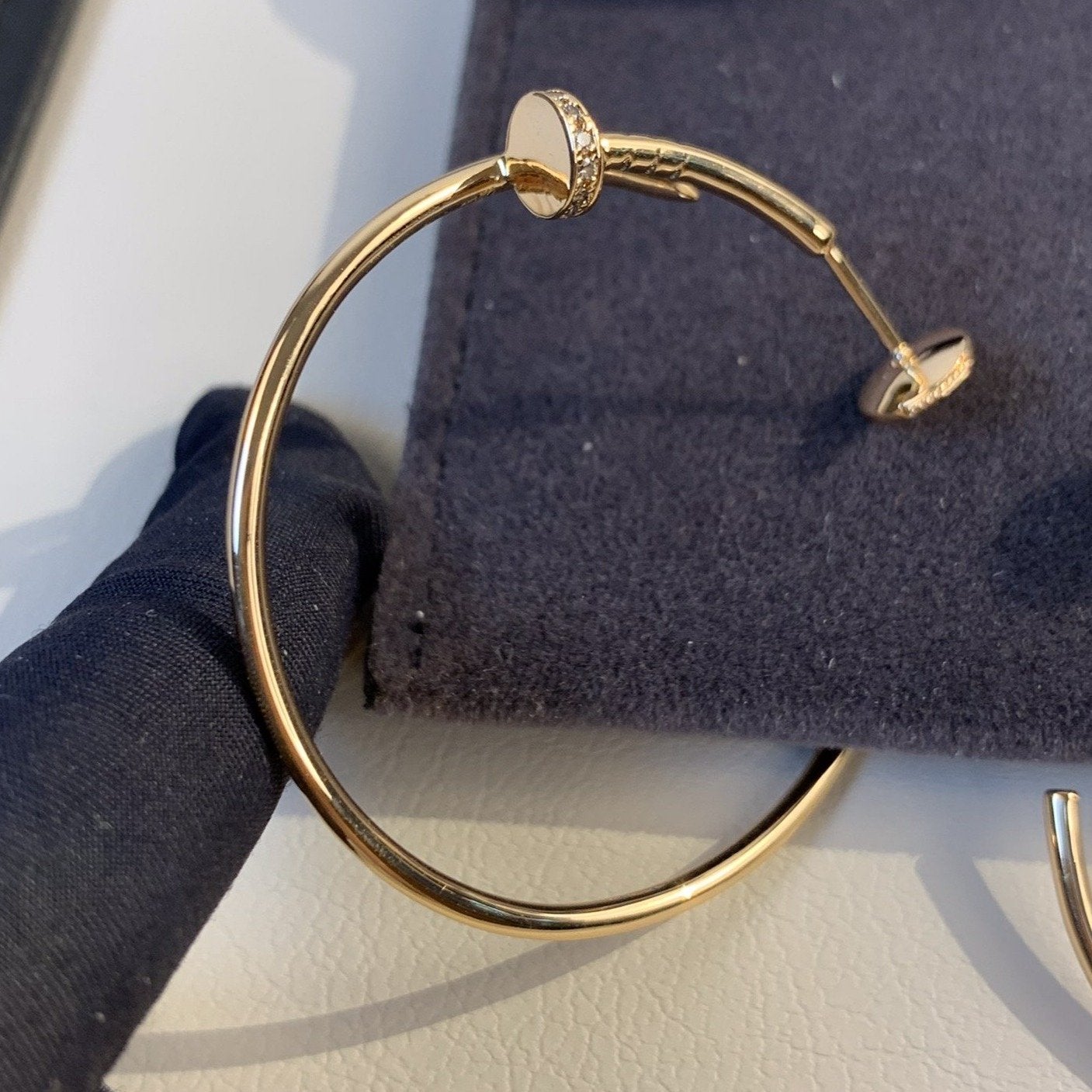 [Lumi Jewelry]JUSTE EARRINGS GOLD DIAMONDS 1.8MM