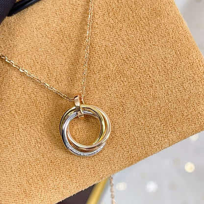 [Lumi Jewelry]TRINITY NECKLACE SILVER GOLD PINK GOLD DIAMONDS