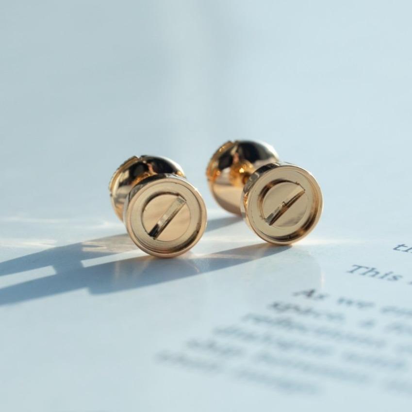 [Lumi Jewelry]LOVE EARRINGS PINK GOLD 10MM