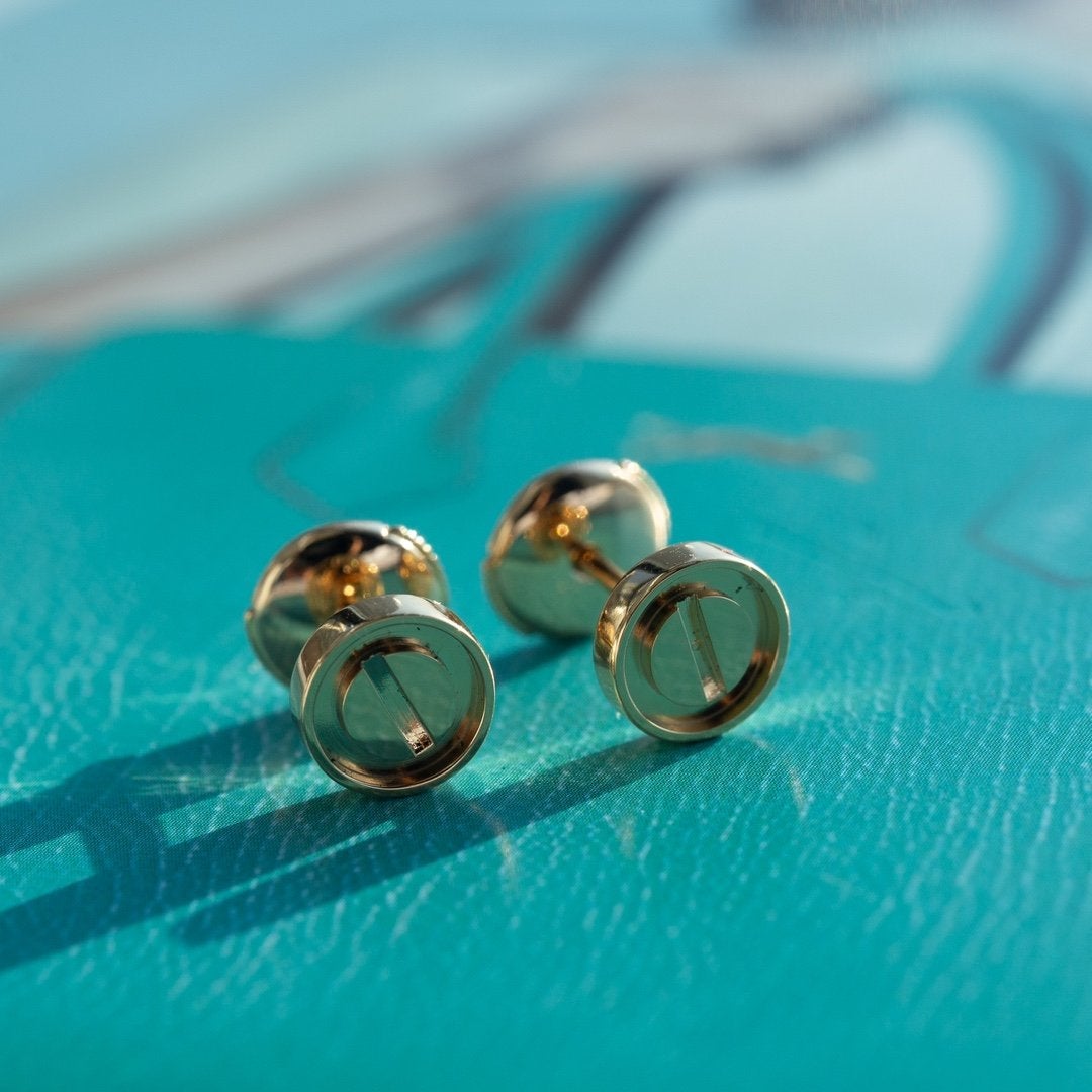 [Lumi Jewelry]LOVE EARRINGS PINK GOLD 10MM