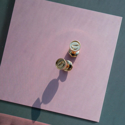 [Lumi Jewelry]LOVE EARRINGS PINK GOLD 10MM