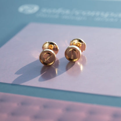 [Lumi Jewelry]LOVE EARRINGS PINK GOLD 10MM
