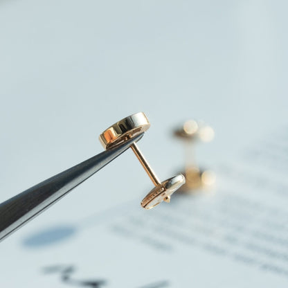 [Lumi Jewelry]LOVE EARRINGS PINK GOLD 10MM