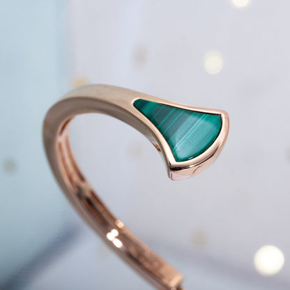 [Lumi Jewelry]DREAM BRACELET OPEN MALACHITE PINK GOLD