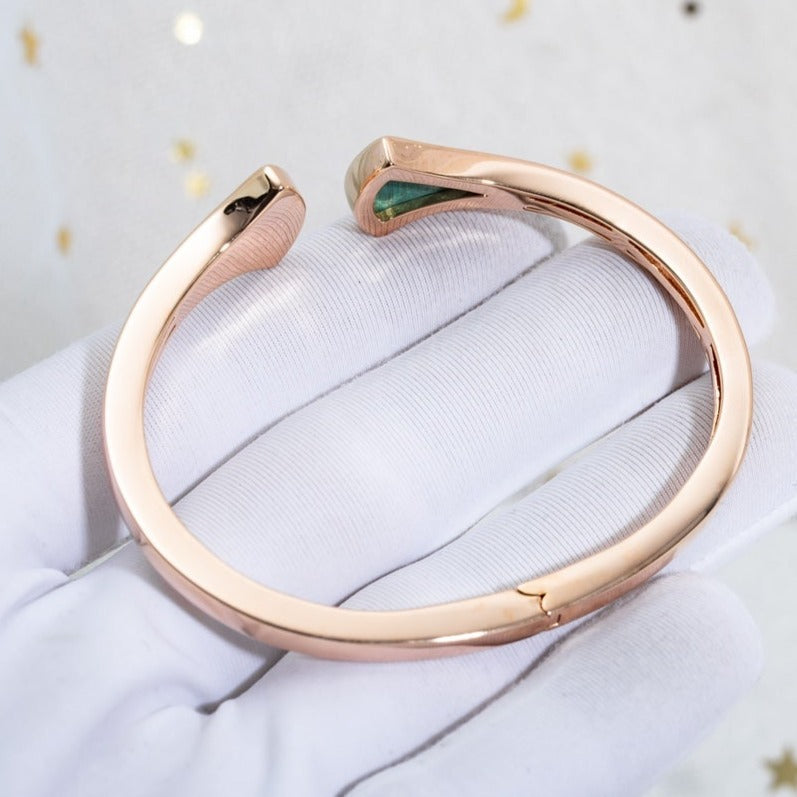 [Lumi Jewelry]DREAM BRACELET OPEN MALACHITE PINK GOLD