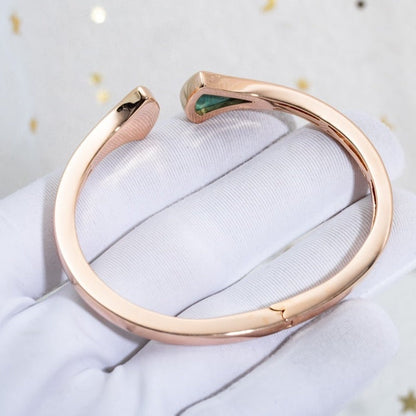[Lumi Jewelry]DREAM BRACELET OPEN MALACHITE PINK GOLD