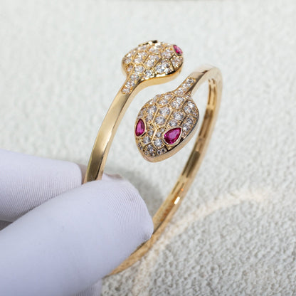 [Lumi Jewelry]SERPENTI BRACELET PINK GOLD DIAMOND DOUBLE SNAKE