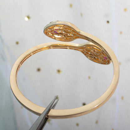 [Lumi Jewelry]SERPENTI BRACELET PINK GOLD DIAMOND DOUBLE SNAKE