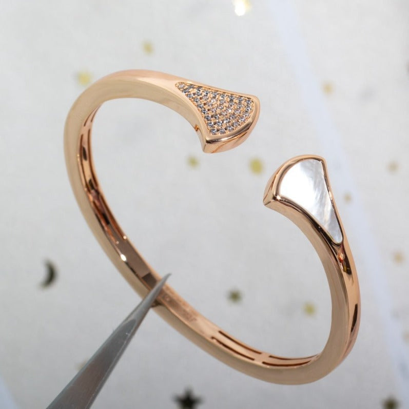 [Lumi Jewelry]DREAM BRACELET OPEN PINK GOLD MOP DIAMOND