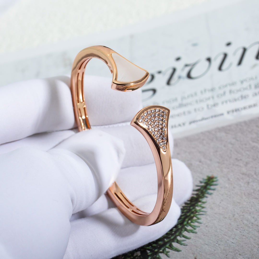 [Lumi Jewelry]DREAM BRACELET OPEN PINK GOLD MOP DIAMOND