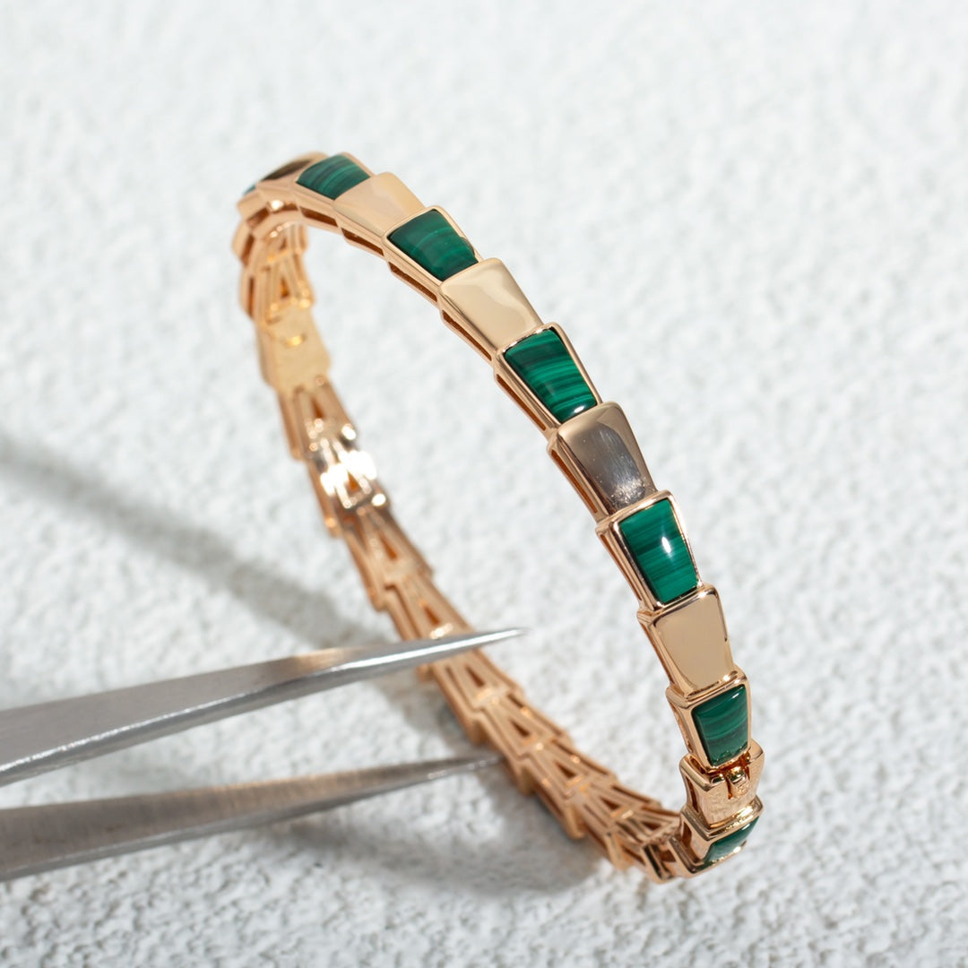 [Lumi Jewelry]SERPENTI BRACELET PINK GOLD MALACHITE