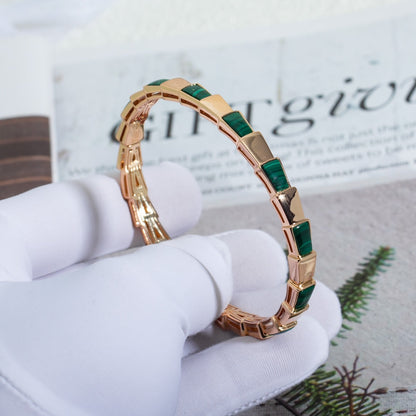 [Lumi Jewelry]SERPENTI BRACELET PINK GOLD MALACHITE