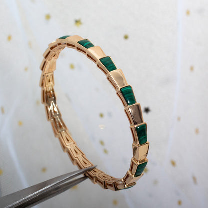 [Lumi Jewelry]SERPENTI BRACELET PINK GOLD MALACHITE