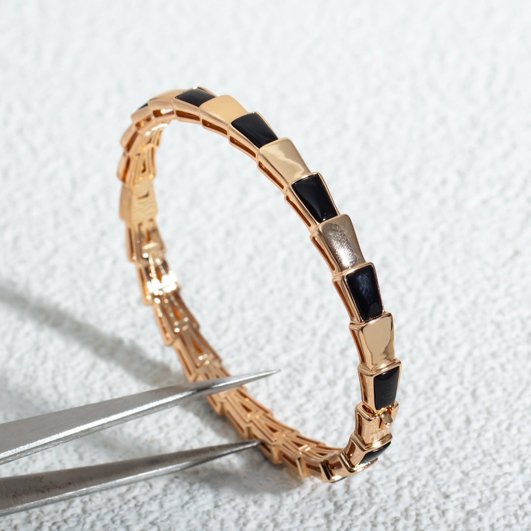 [Lumi Jewelry]SERPENTI BRACELET PINK GOLD ONYX