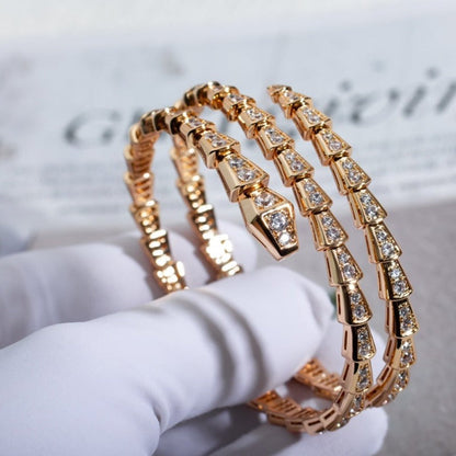 [Lumi Jewelry]SERPENTI BRACELET PINK GOLD DIAMOND DOUBLE ROW