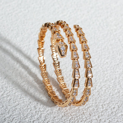 [Lumi Jewelry]SERPENTI BRACELET PINK GOLD DIAMOND DOUBLE ROW