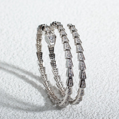 [Lumi Jewelry]SERPENTI BRACELET SILVER DIAMOND DOUBLE ROW
