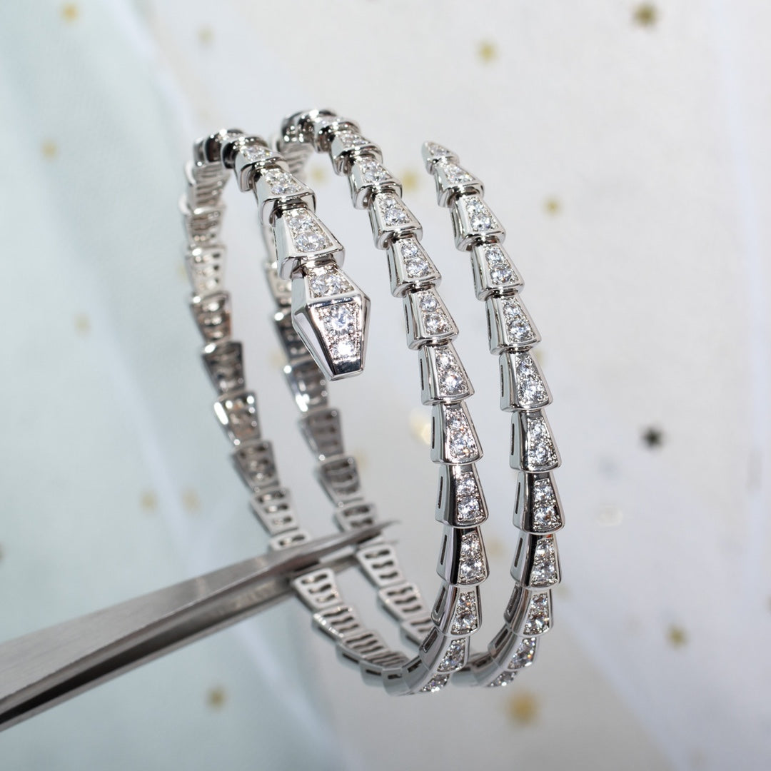 [Lumi Jewelry]SERPENTI BRACELET SILVER DIAMOND DOUBLE ROW
