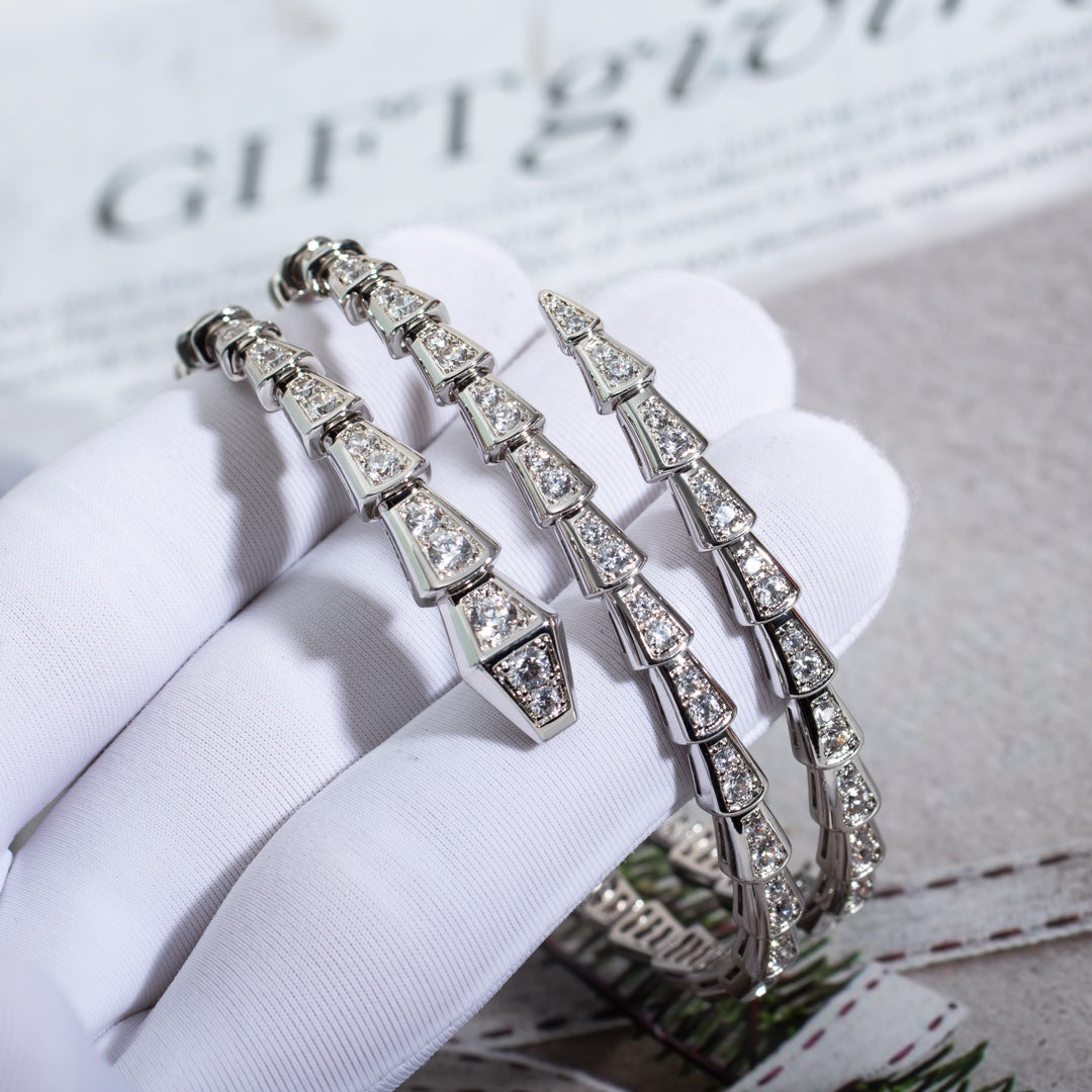 [Lumi Jewelry]SERPENTI BRACELET SILVER DIAMOND DOUBLE ROW