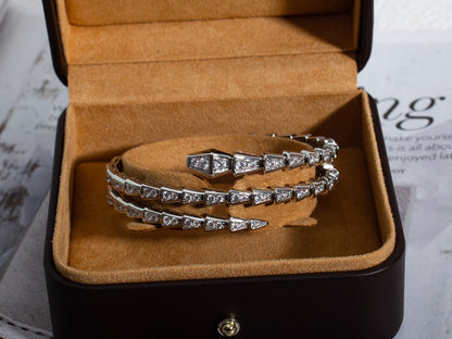 [Lumi Jewelry]SERPENTI BRACELET SILVER DIAMOND DOUBLE ROW