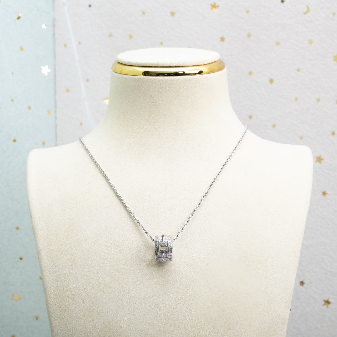 [Lumi Jewelry]PARENTESI NECKLACE SILVER DIAMOND