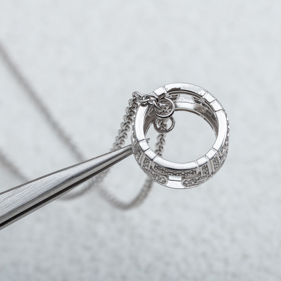 [Lumi Jewelry]PARENTESI NECKLACE SILVER DIAMOND
