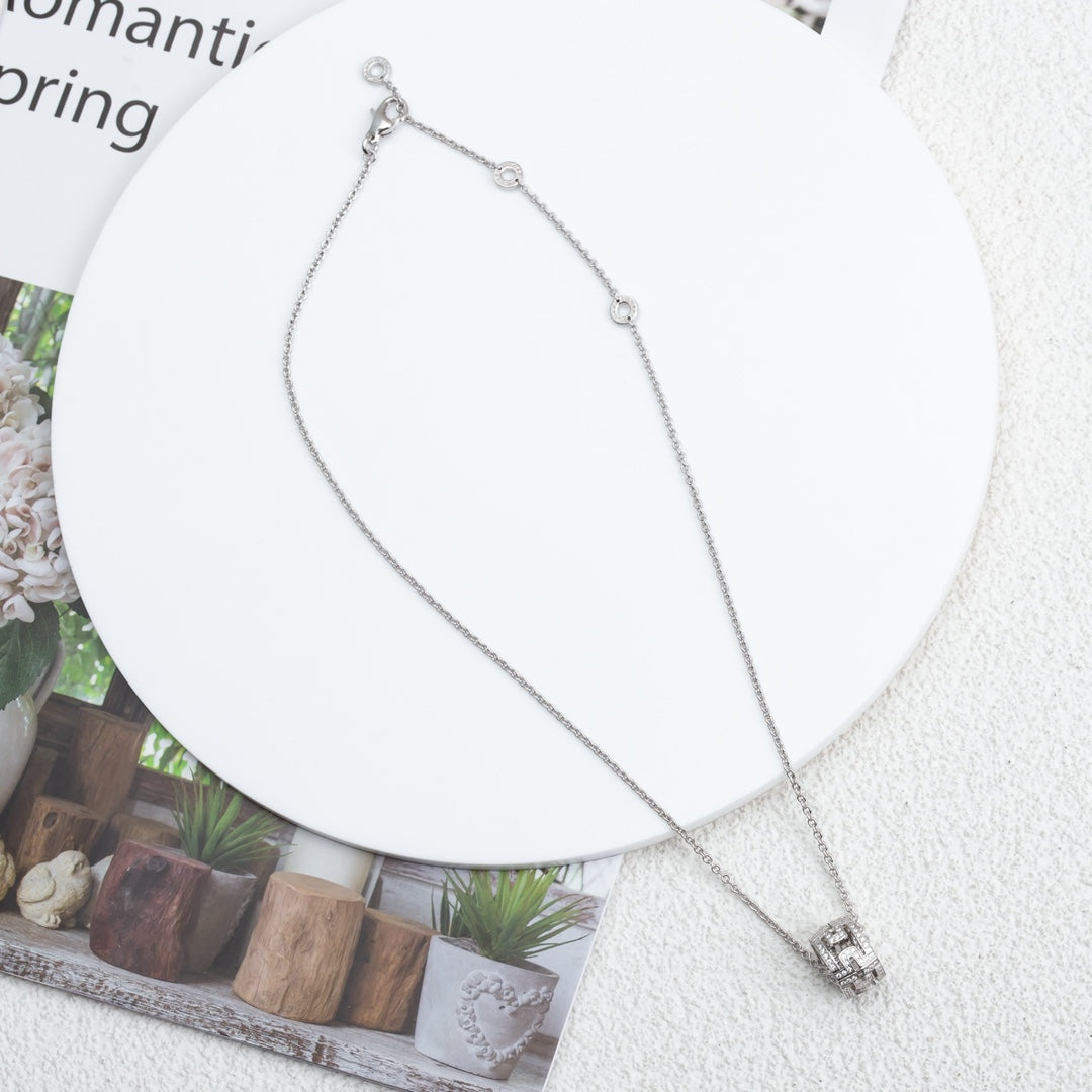 [Lumi Jewelry]PARENTESI NECKLACE SILVER DIAMOND