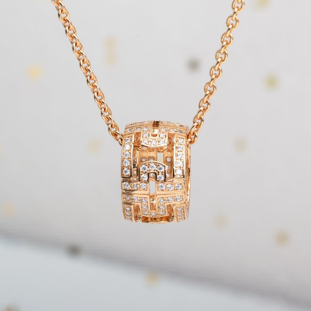 [Lumi Jewelry]PARENTESI NECKLACE PINK GOLD DIAMOND