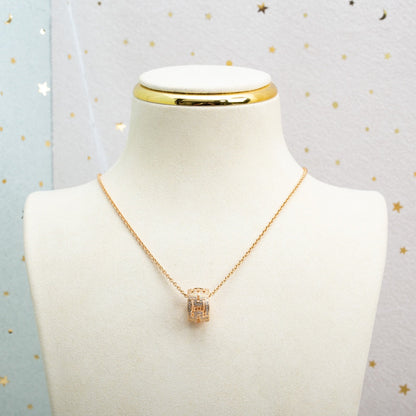 [Lumi Jewelry]PARENTESI NECKLACE PINK GOLD DIAMOND