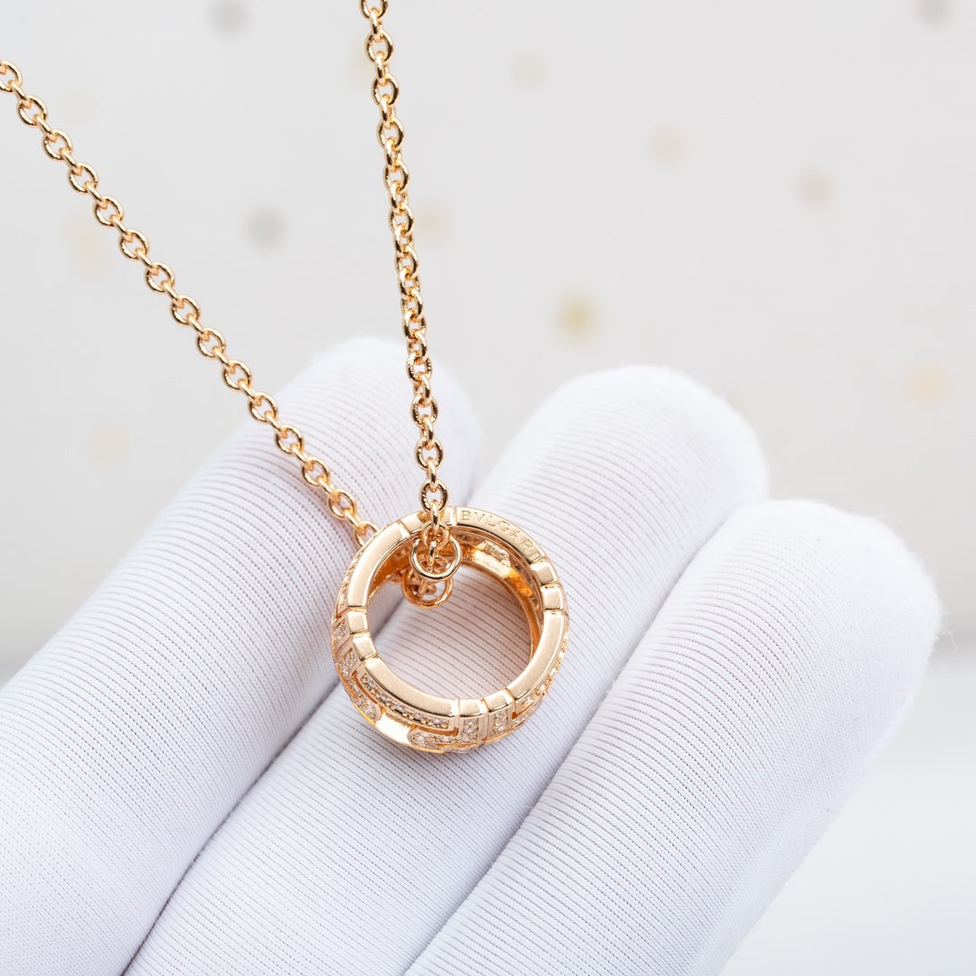 [Lumi Jewelry]PARENTESI NECKLACE PINK GOLD DIAMOND