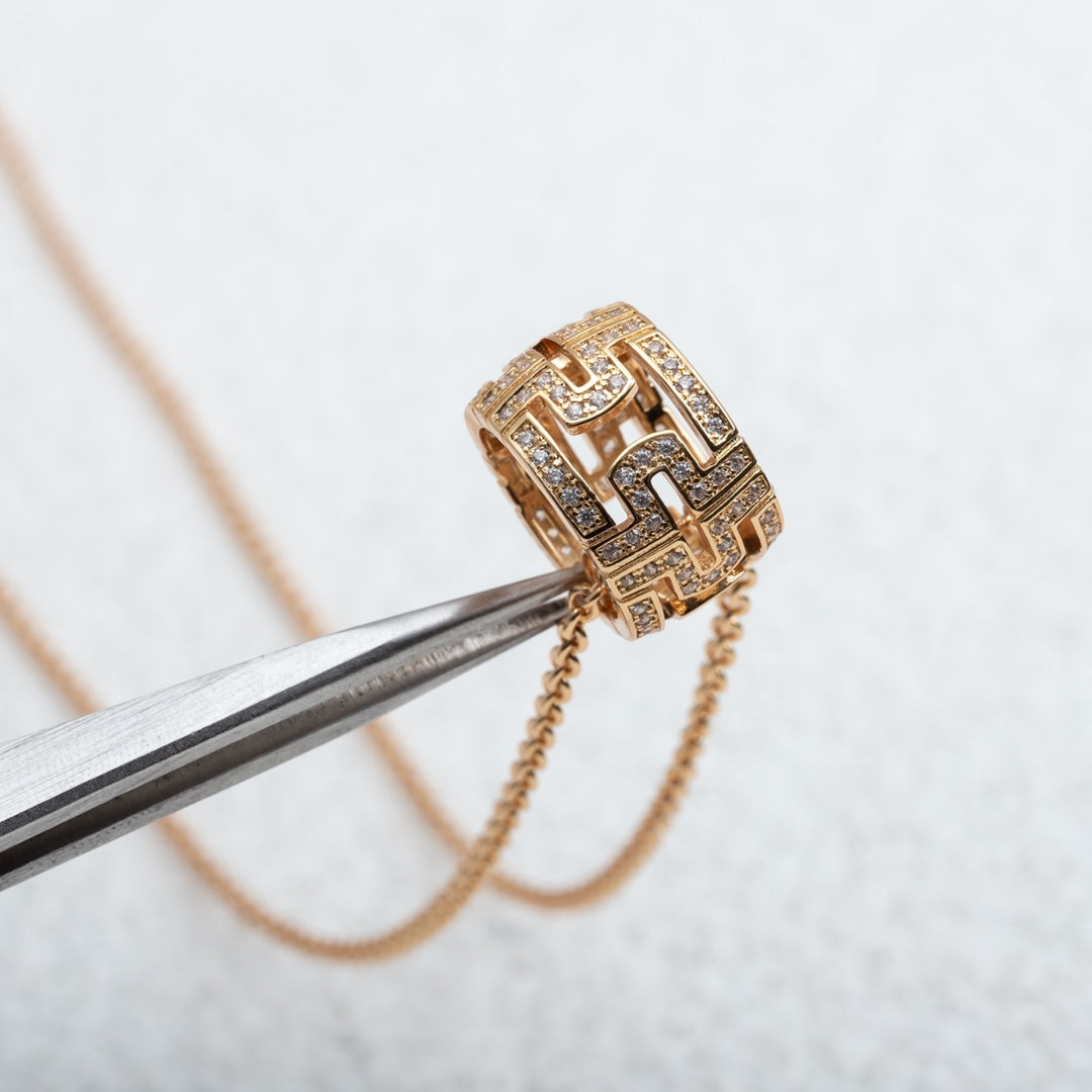 [Lumi Jewelry]PARENTESI NECKLACE PINK GOLD DIAMOND