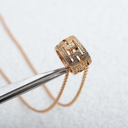 [Lumi Jewelry]PARENTESI NECKLACE PINK GOLD DIAMOND