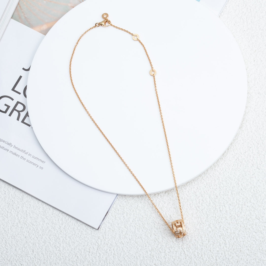 [Lumi Jewelry]PARENTESI NECKLACE PINK GOLD DIAMOND