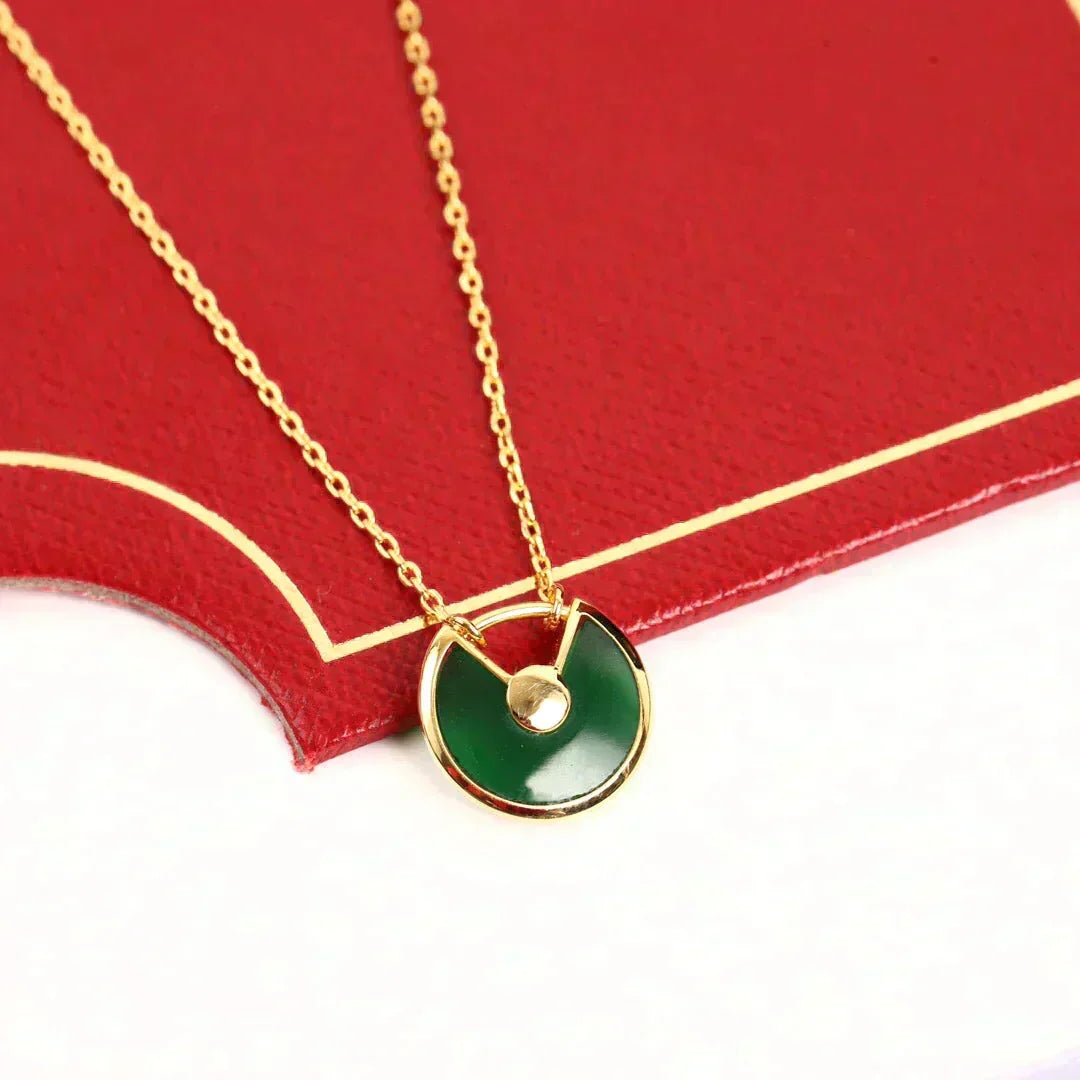 [Lumi Jewelry]AMULETTE GOLD MALACHITE NECKLACE