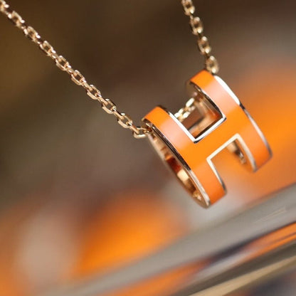 [Lumi Jewelry]POP H PEDANT PINK GOLD