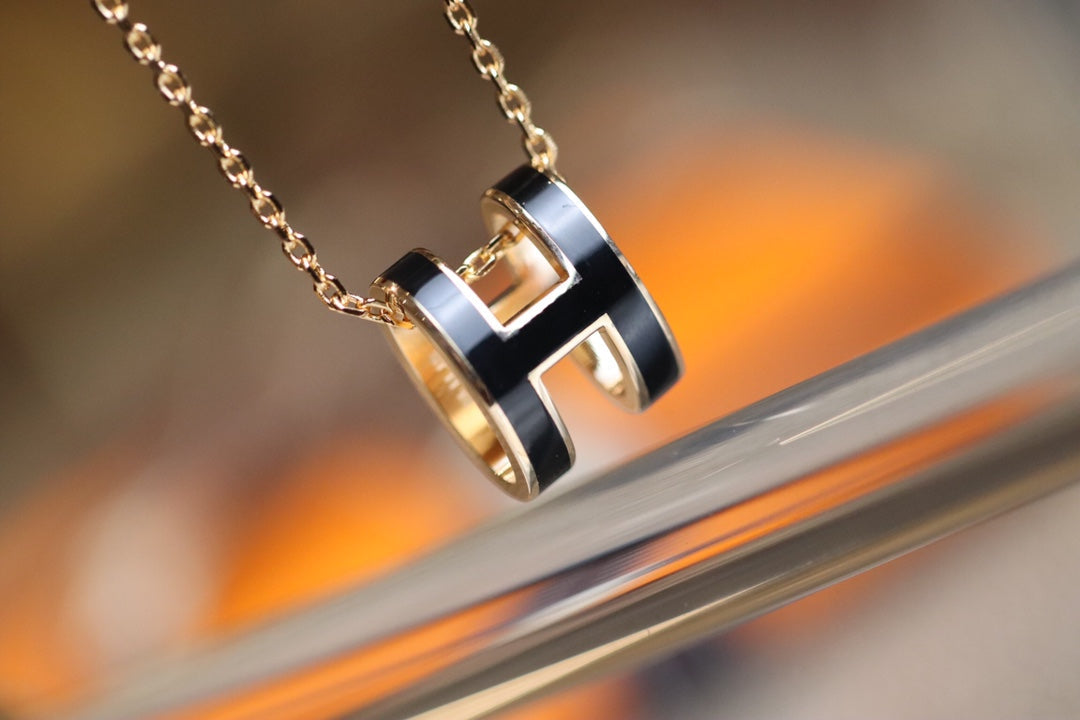 [Lumi Jewelry]POP H PEDANT PINK GOLD