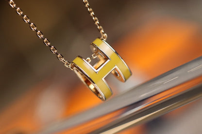 [Lumi Jewelry]POP H PEDANT PINK GOLD