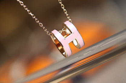 [Lumi Jewelry]POP H PEDANT PINK GOLD