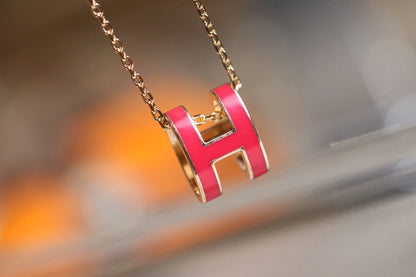 [Lumi Jewelry]POP H PEDANT PINK GOLD