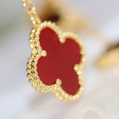 [Lumi Jewelry]CLOVER  2 MOTIF  TIGER EYE CARNELIAN EARRINGS