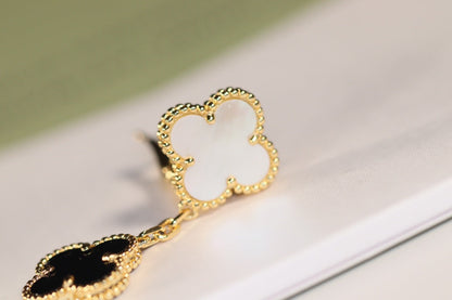[Lumi Jewelry]CLOVER EARRINGS GOLD ONYX MOP 3 MOTIF