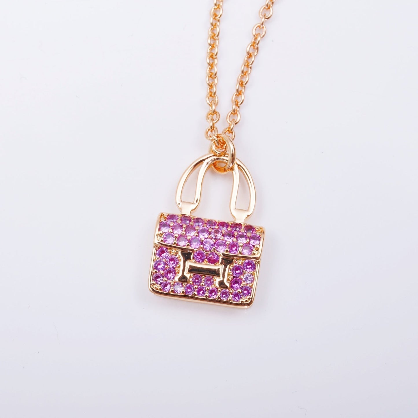 [Lumi Jewelry]CONSTANCE PEDANT PURPLE DIAMOND NECKLACE