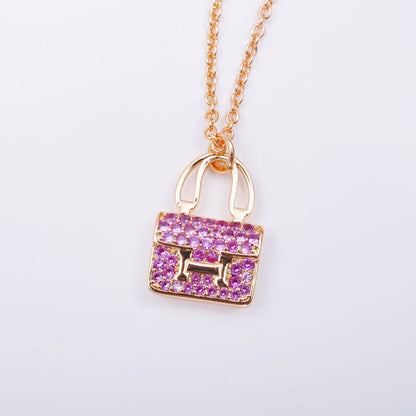 [Lumi Jewelry]CONSTANCE PEDANT PURPLE DIAMOND NECKLACE