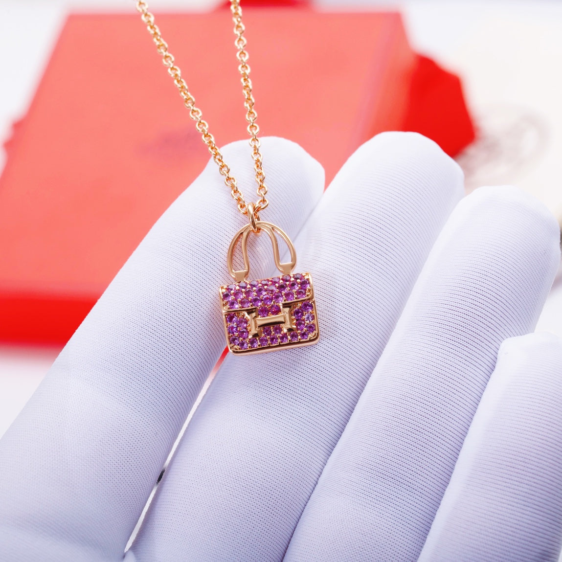 [Lumi Jewelry]CONSTANCE PEDANT PURPLE DIAMOND NECKLACE