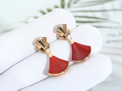 [Lumi Jewelry]DREAM Carnelian PINK GOLD EARRINGS