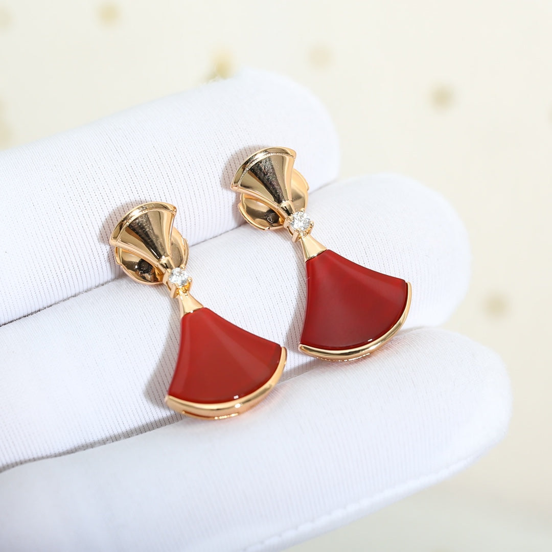 [Lumi Jewelry]DREAM Carnelian PINK GOLD EARRINGS