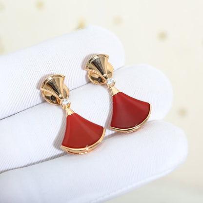 [Lumi Jewelry]DREAM Carnelian PINK GOLD EARRINGS